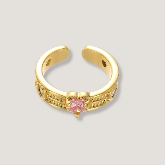 Gold and Amethyst Adjustable Ring