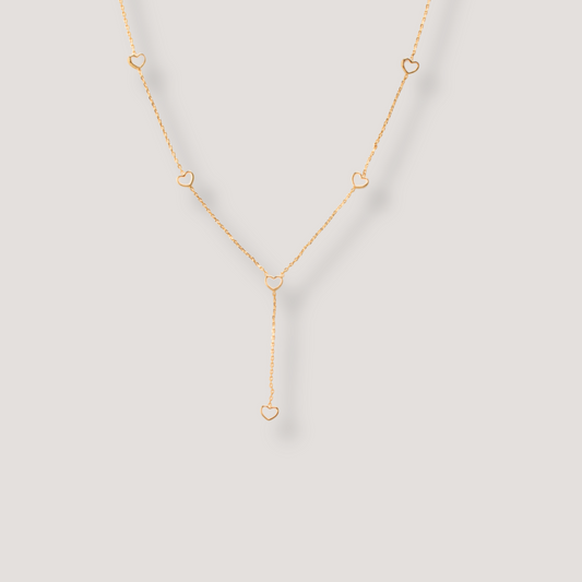 Minimalist Y-Shape Heart Pendant Chain