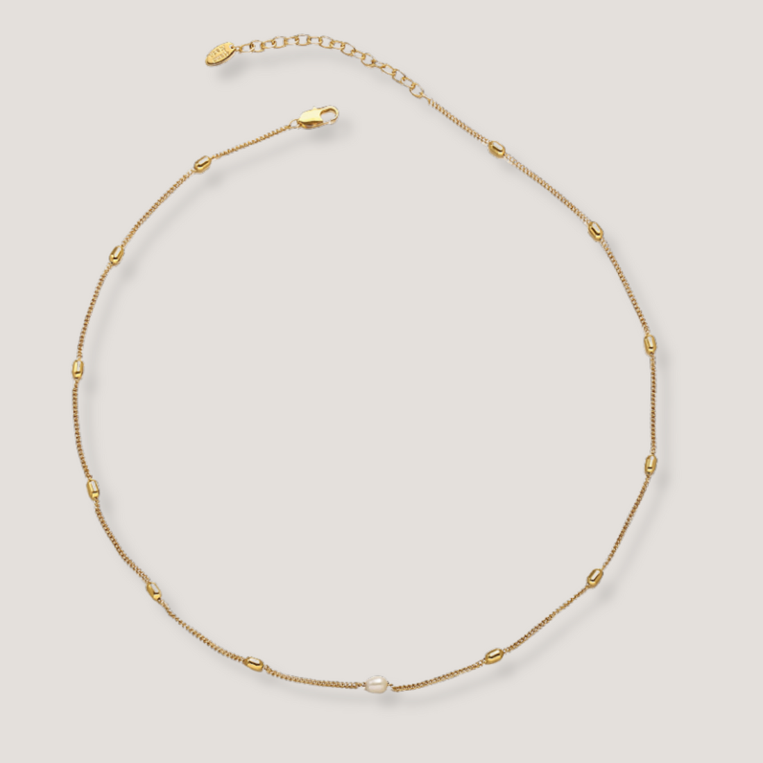 Minimalist Gold Pearl Necklace