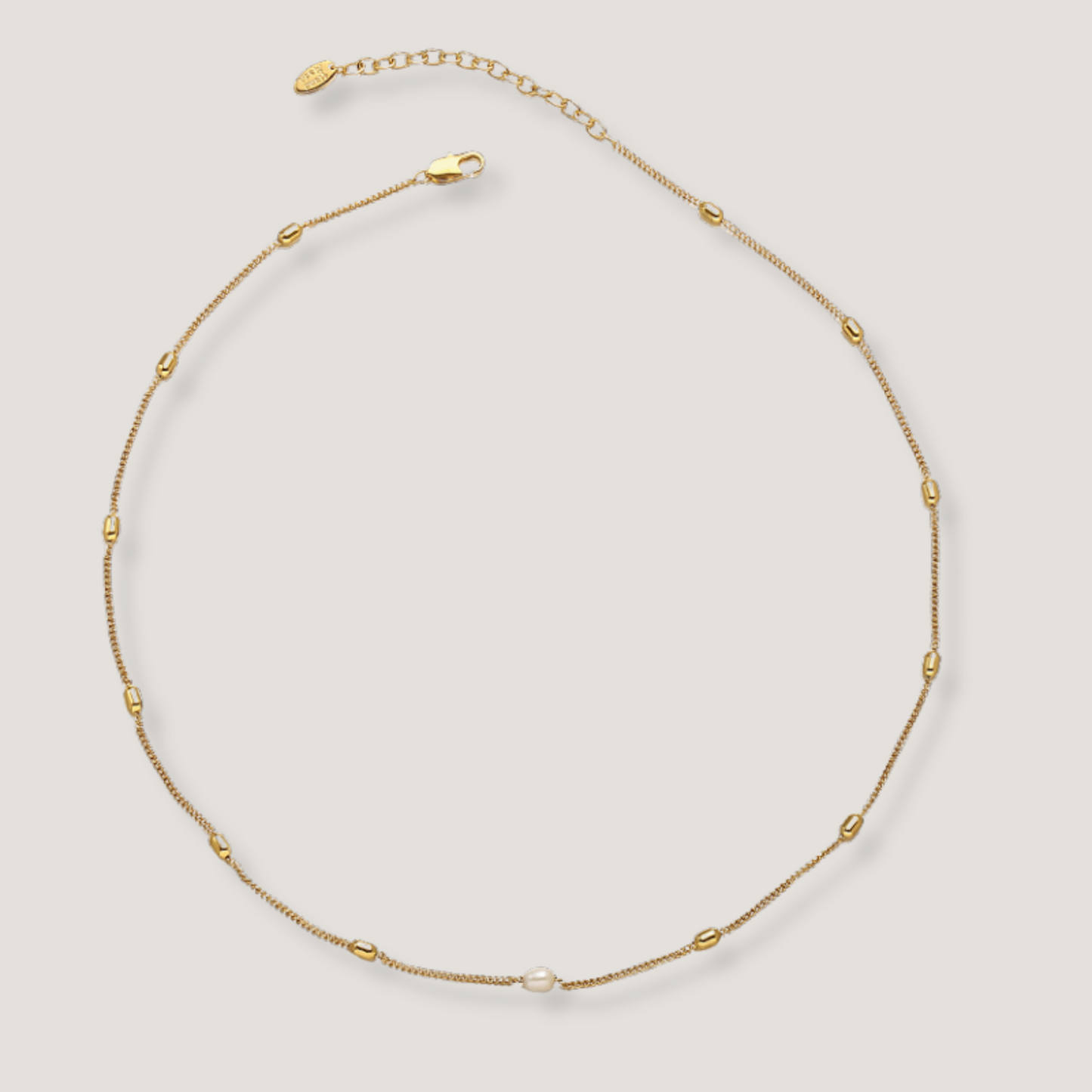 Minimalist Gold Pearl Necklace