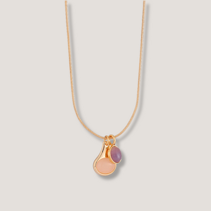 Gold Gemstone Drop Necklace