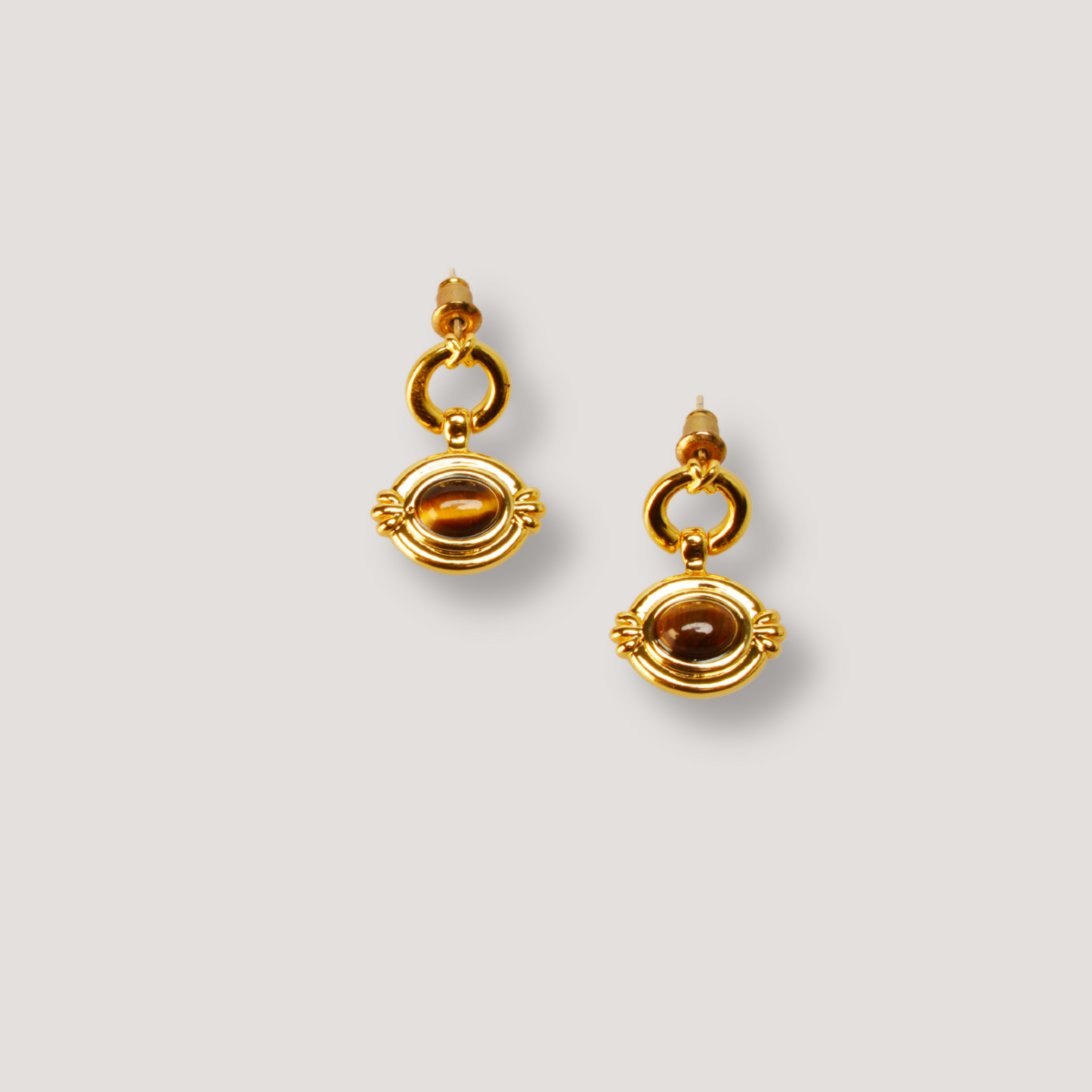Gold Tiger’s Eye Earrings