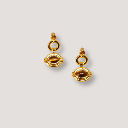 Gold Tiger’s Eye Earrings
