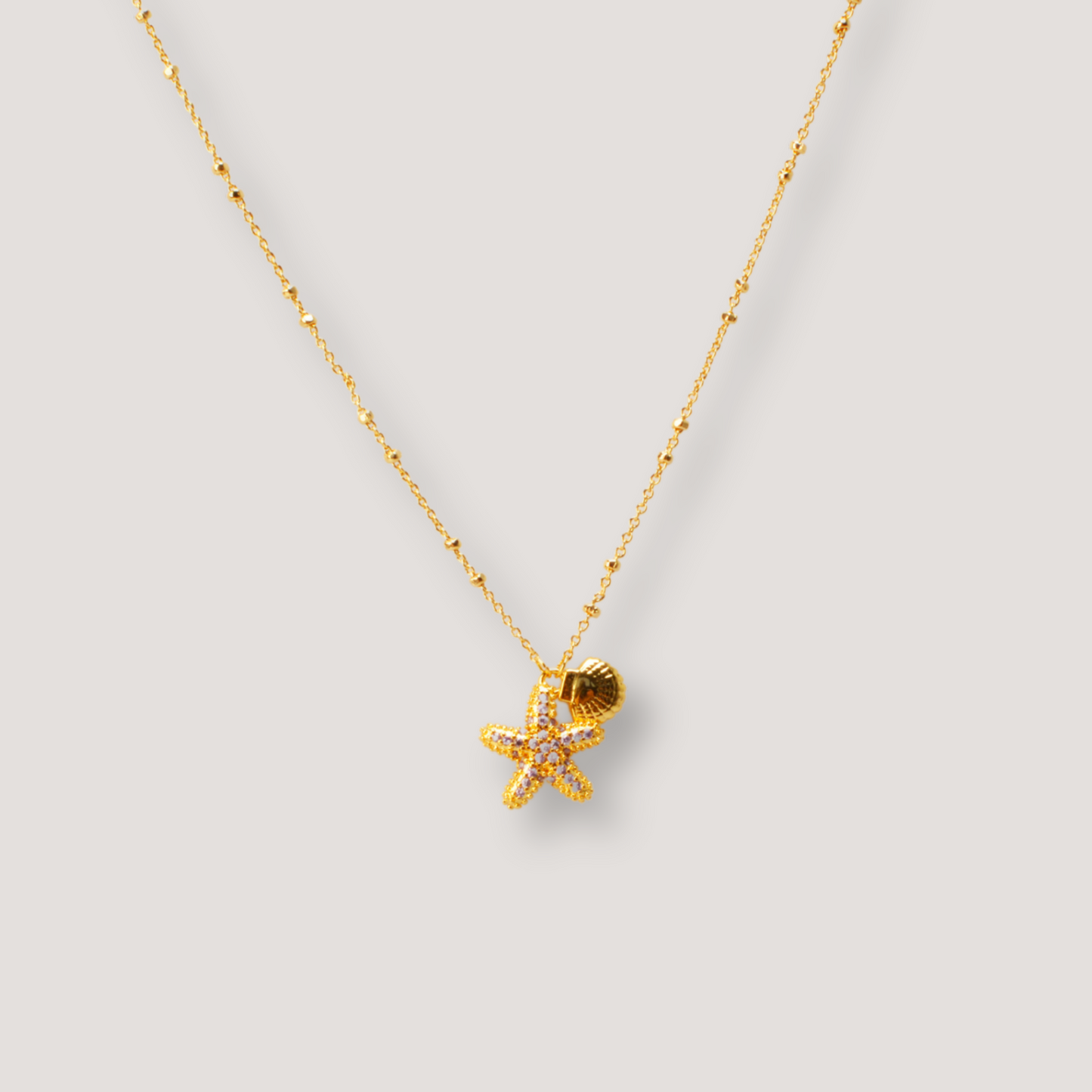 Gold Starfish Pendant Necklace