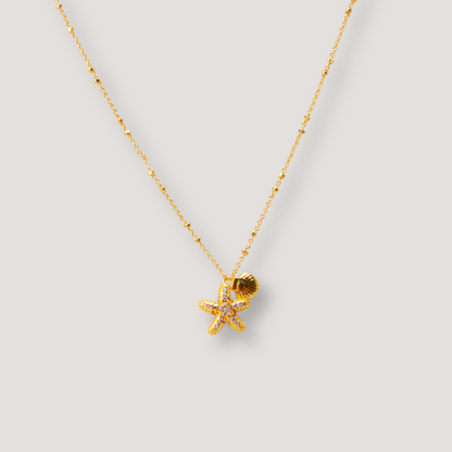 Gold Starfish Pendant Necklace