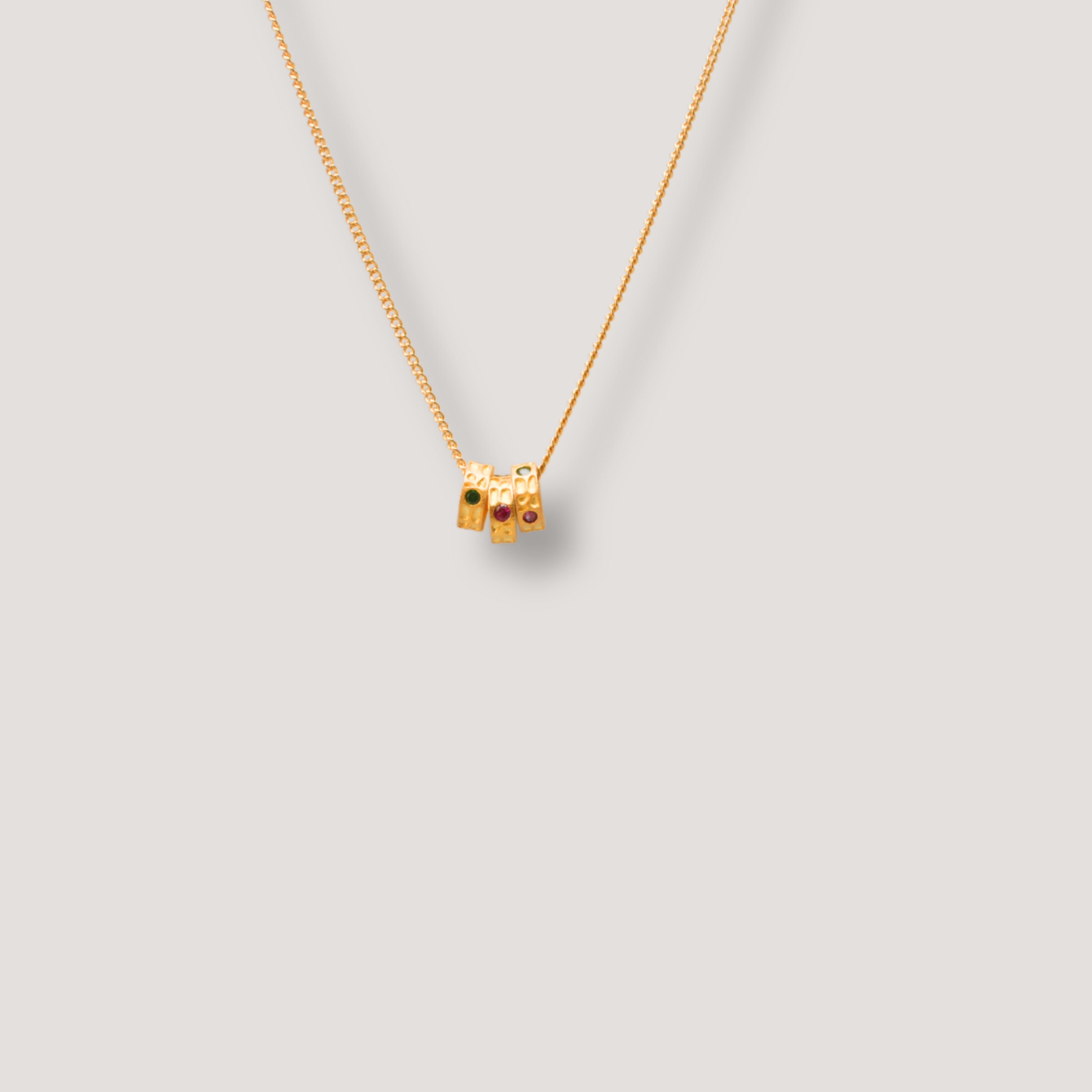 Gold Gemstone Ring Pendant