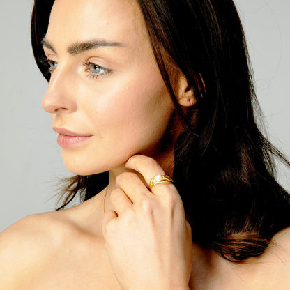 Gold Nest Ring with Pearl