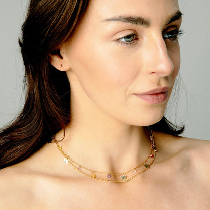 Gold Butterfly Layered Necklace