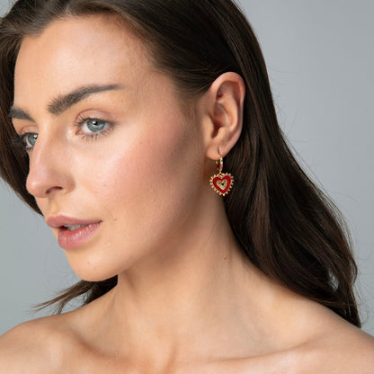 Vintage Double Sided Heart Earrings