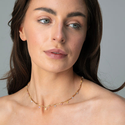 Gold Zircon Choker