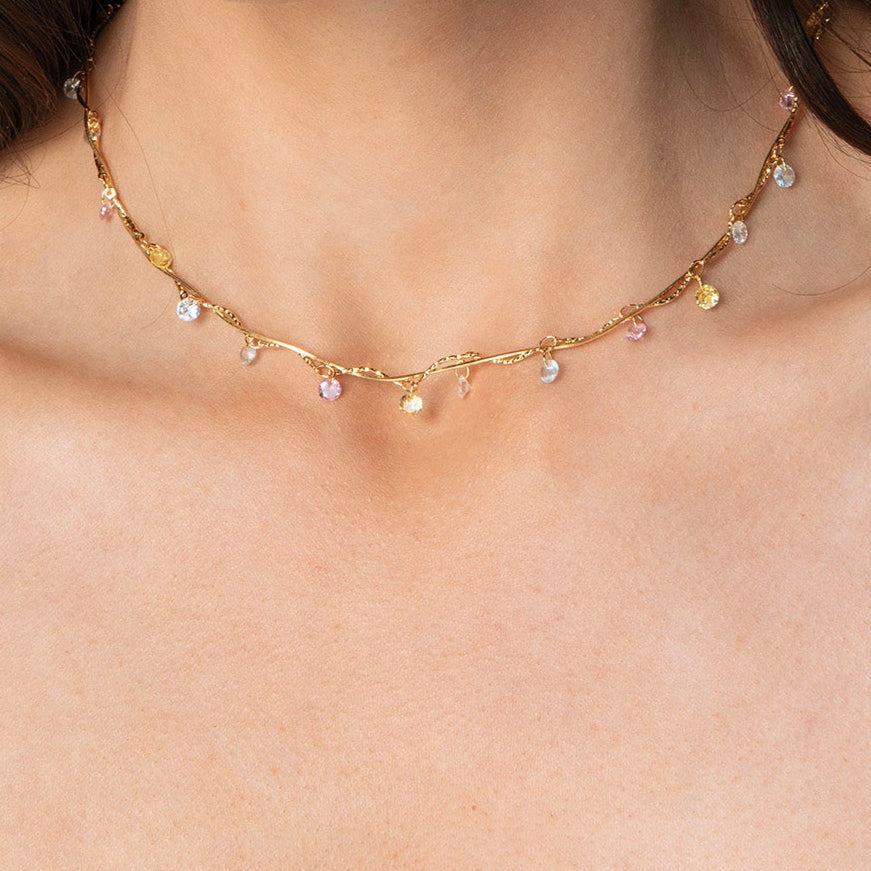 Gold Zircon Choker