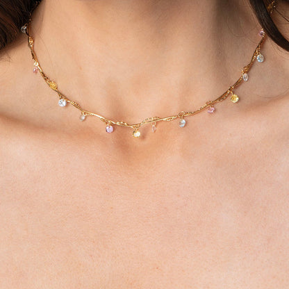 Gold Zircon Choker