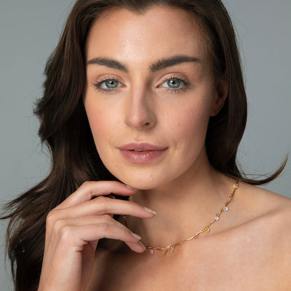 Gold Zircon Choker