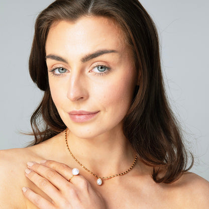 Gold Pearl Necklace