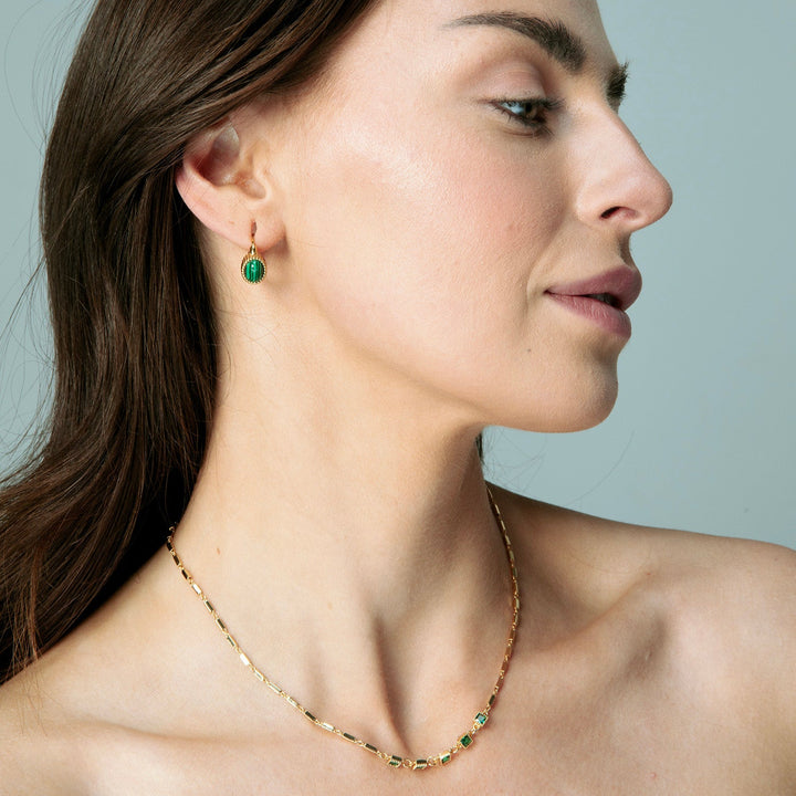 Enchanted Emerald Green Gold Necklace