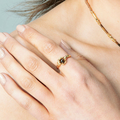 Gold Nest Tiger Eye Ring