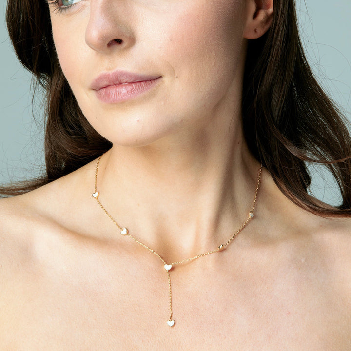 Minimalist Y-Shape Heart Pendant Chain