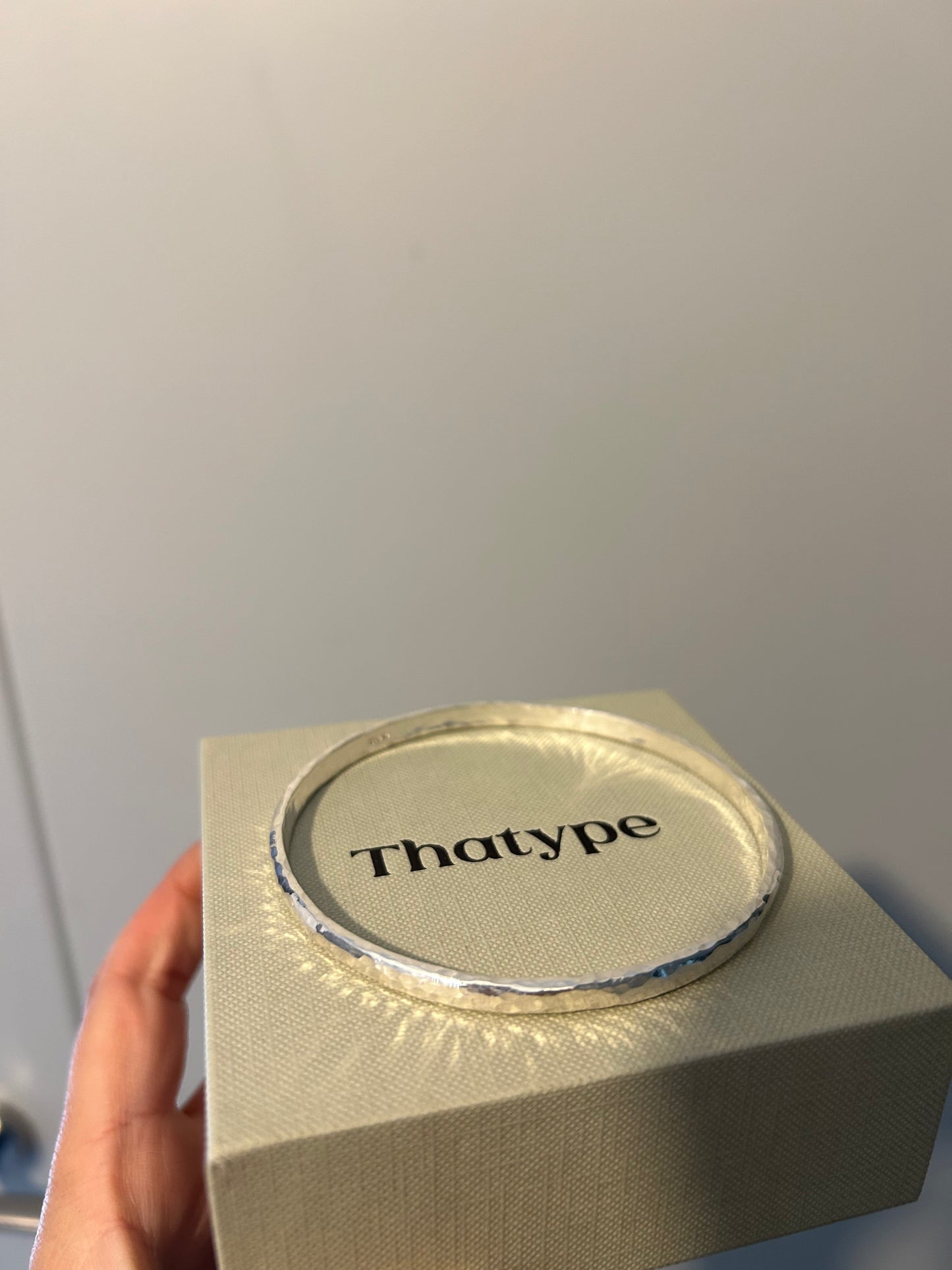 Handmade S999 Silver Hammered Bangle – “MOM” Engraved, Hallmarked by Edinburgh Assay Office
