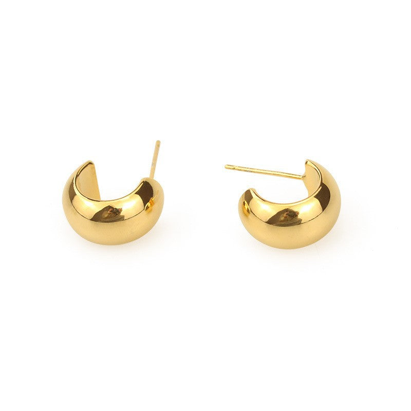 `Golg plated Clasic Half Hoops Studs