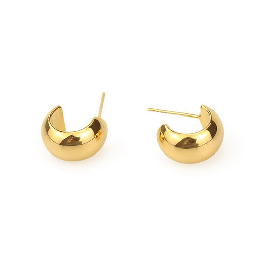`Golg plated Clasic Half Hoops Studs