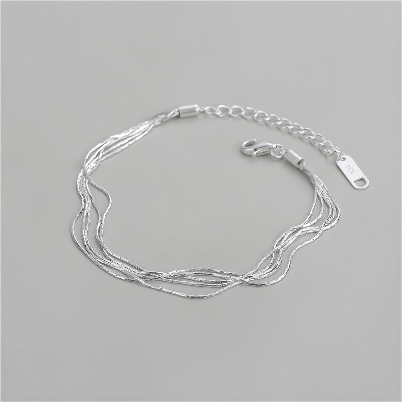 Sterling Silver Multi-Strand Bracelet - S925 Silver