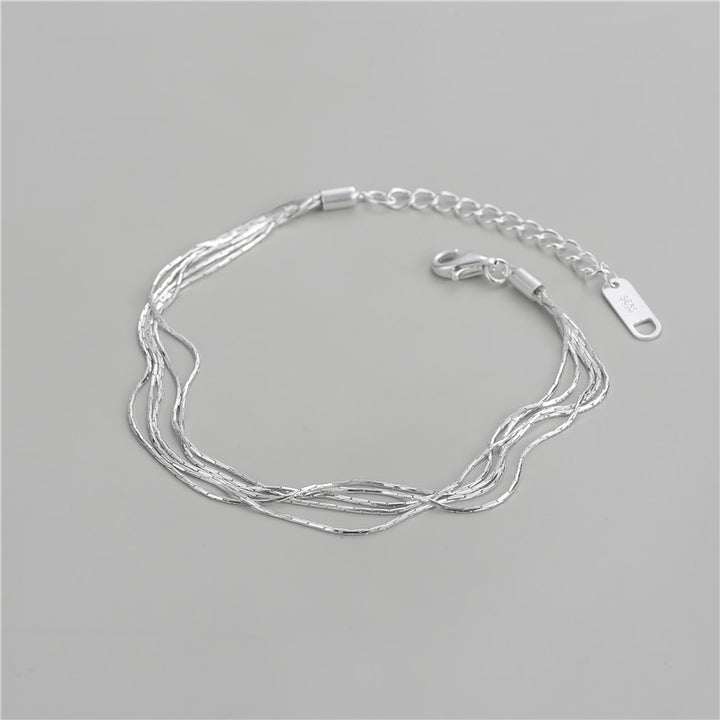 Sterling Silver Multi-Strand Bracelet - S925 Silver