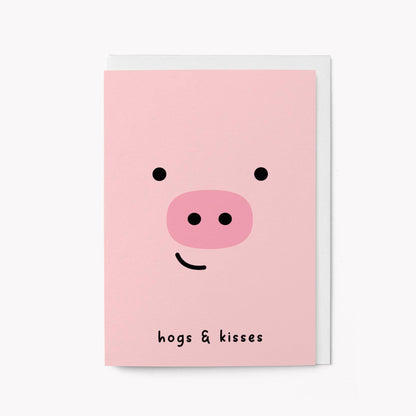 Hogs & Kisses - Love Greeting Card
