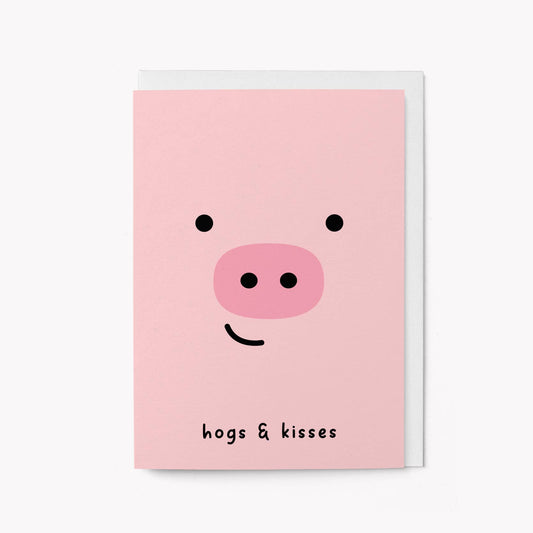 Hogs & Kisses - Love Greeting Card