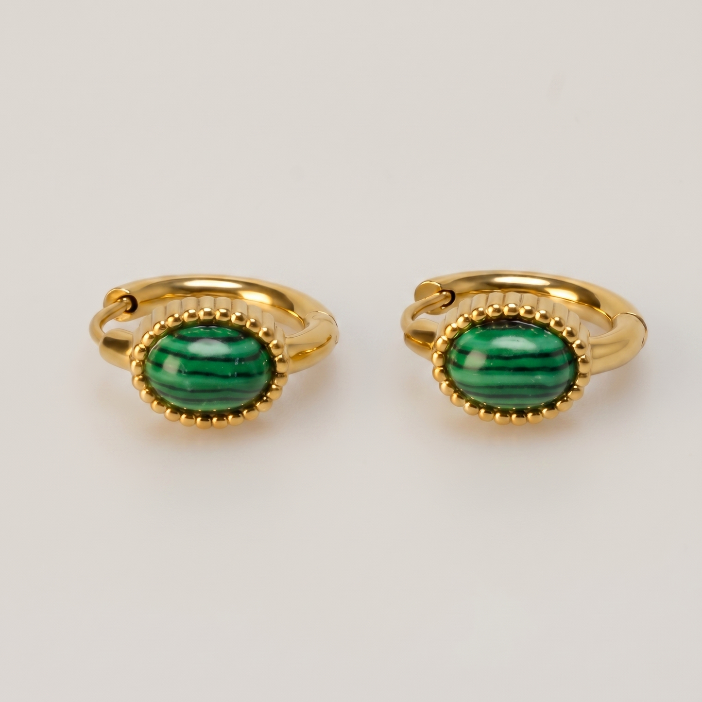 Gold Malachite Earrings