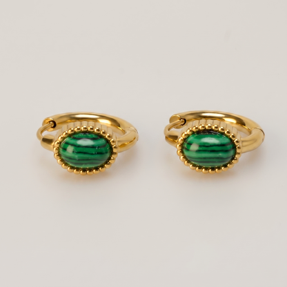 Gold Malachite Earrings