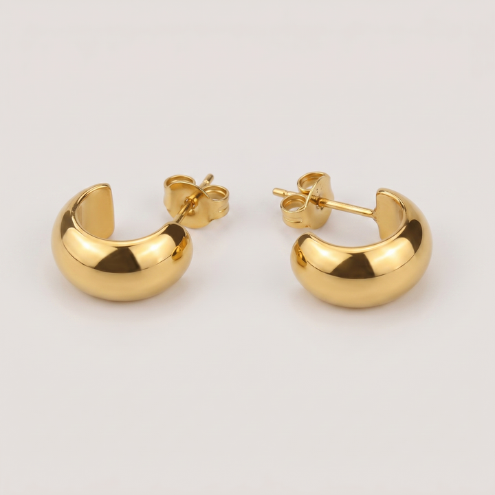 `Golg plated Clasic Half Hoops Studs