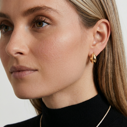 `Golg plated Clasic Half Hoops Studs