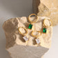 Elegant 18K Gold Plated Green Zircon Hoop Earrings - Sparkling Statement Jewelry