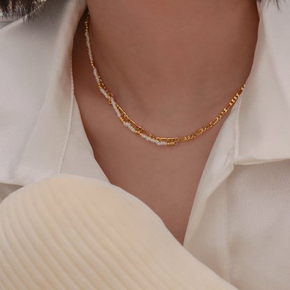 Double Chain Pearl Necklace