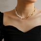 Pebble Link Baroque Pearl Necklace