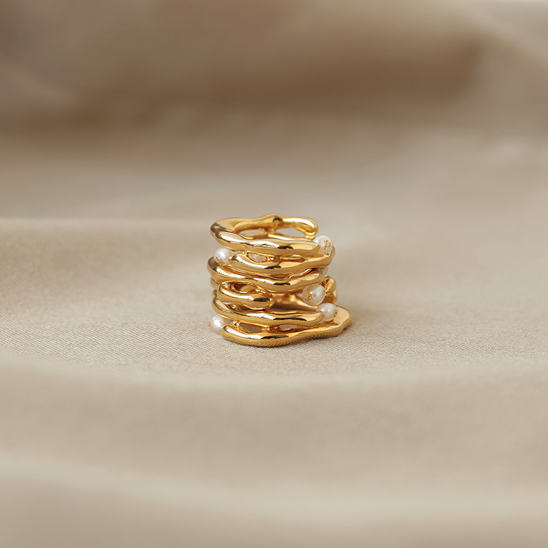 Nest Pearl Gold Ring