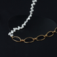 Pebble Link Baroque Pearl Necklace