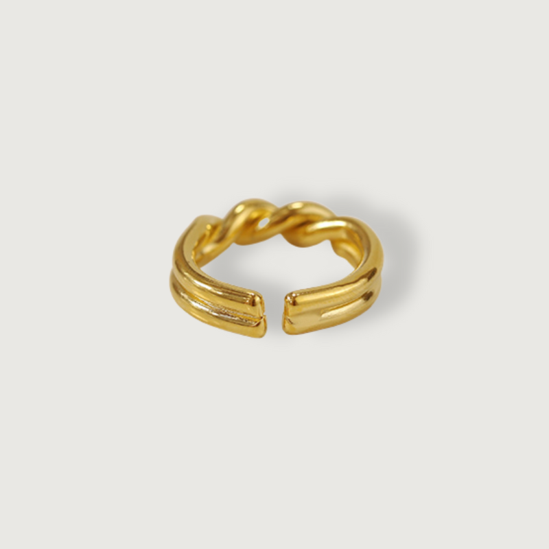 Twisted Open End Gold Ring