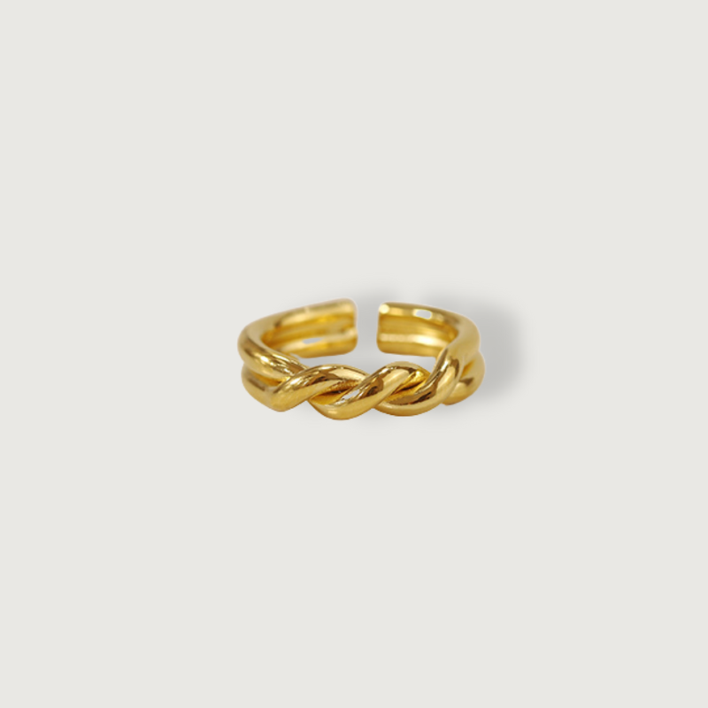 Twisted Open End Gold Ring