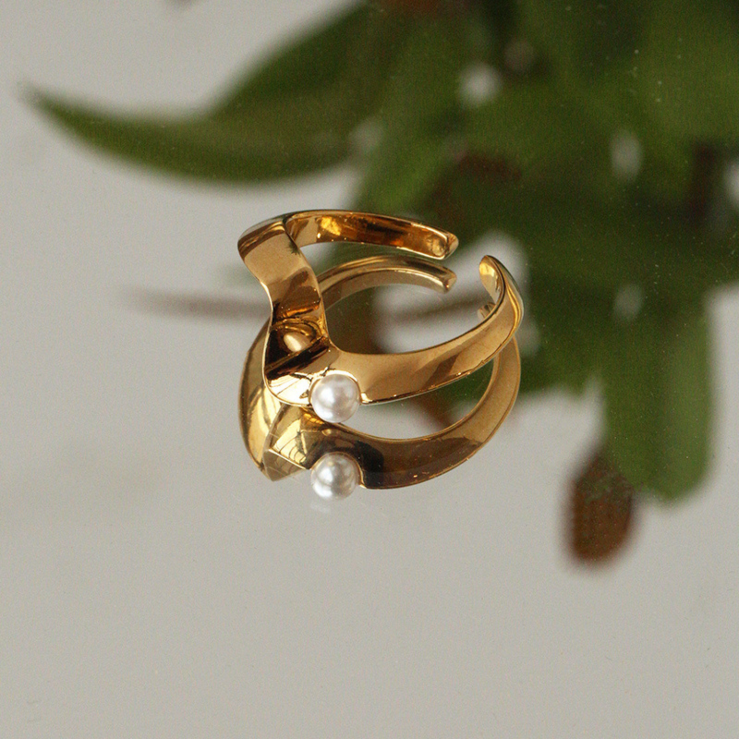 Twisted Freshwater Pearl Ring