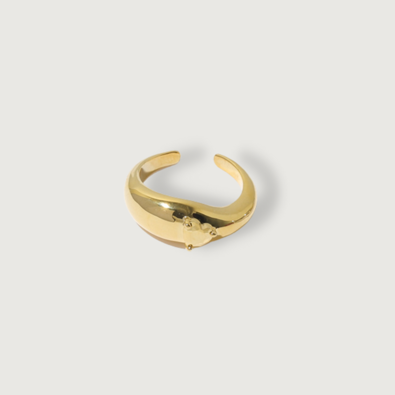 Minimal Heart Open Ended Ring