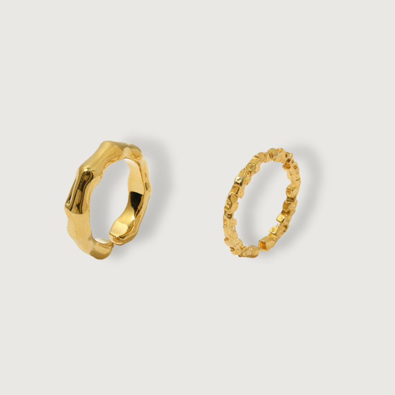 Bamboo Open End Gold Rings