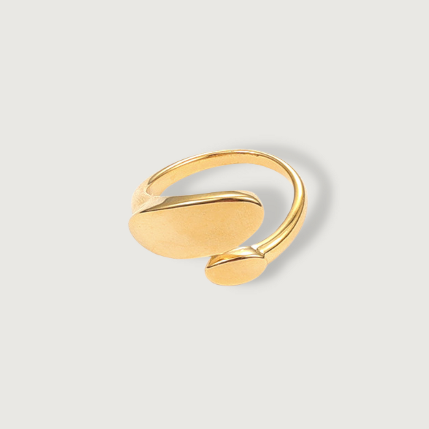 Irregular Twin Open End Gold Ring