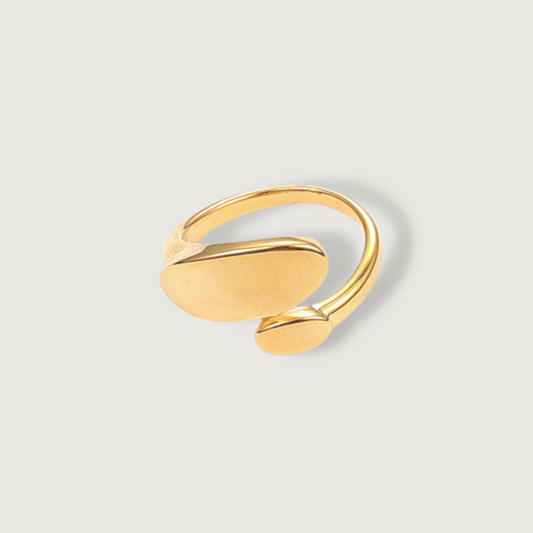 Irregular Twin Open End Gold Ring