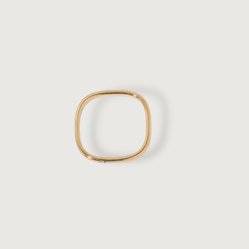 Irregular Square Zircon Gold Ring