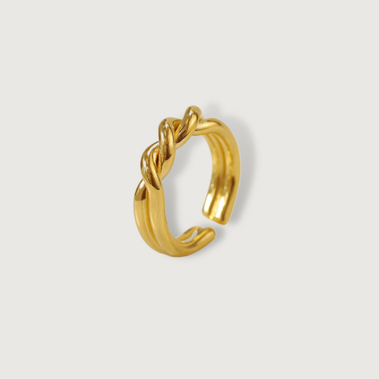 Twisted Open End Gold Ring