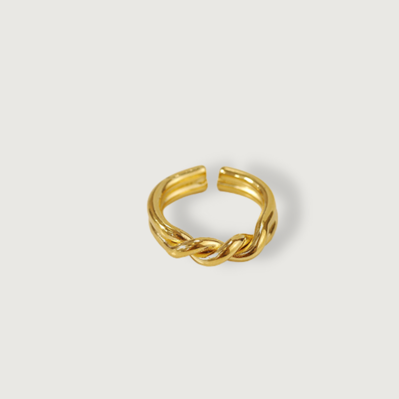 Twisted Open End Gold Ring