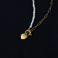 Love Heart Golden Pearl Necklace