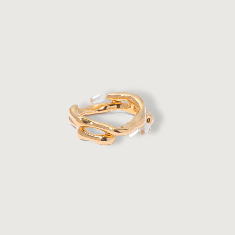 Nest Pearl Gold Ring